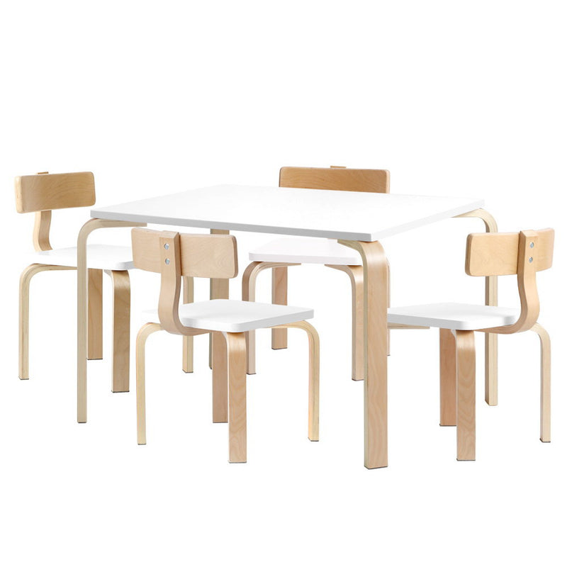 Keezi Nordic Kids Table Chair Set Desk 5PC Activity Dining Study Children Modern