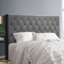 Artiss King Size Upholstered Fabric Head Board - Grey