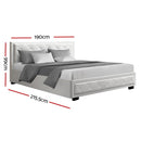 Artiss Bed Frame King Size Gas Lift Base With Storage White Leather Tiyo Collection