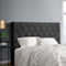 Double Size Bed Head Headboard Bedhead Fabric Frame Base CAPPI Charcoal