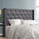 Artiss Bed Head Headboard Queen Size Bedhead Fabric Frame Base Grey LUCA