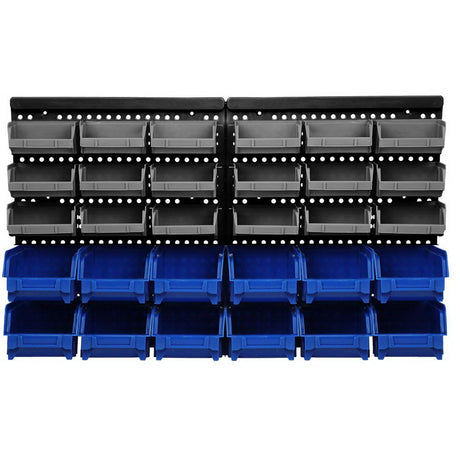 Giantz 60 Bin Wall Mounted Rack Storage Tools Garage Organiser Shed Work Bench