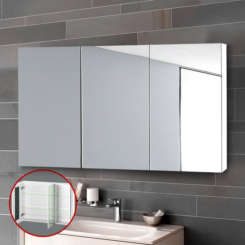 Cefito Bathroom Vanity Mirror with Storage Cabinet - White