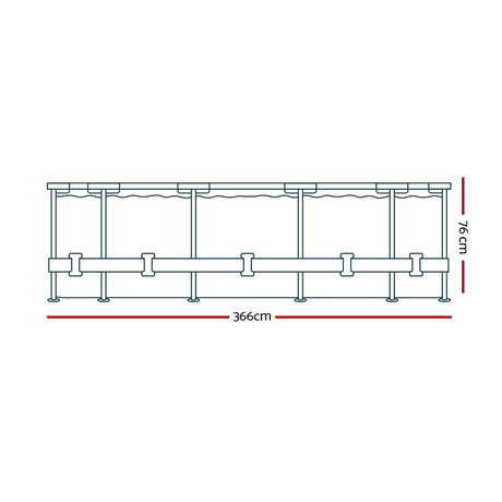 Bestway Swimming Pool Above Ground Pools Filter Pump 3.66M Power Steel Frame