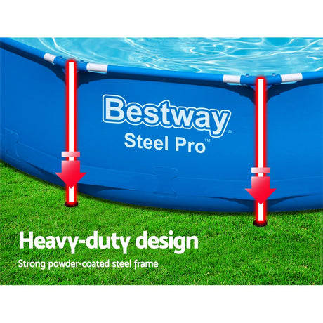 Bestway Swimming Pool Above Ground Pools Filter Pump 3.66M Power Steel Frame