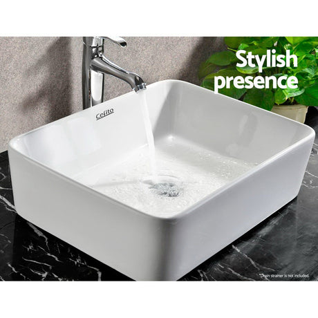 Cefito Ceramic Rectangle Sink Bowl - White