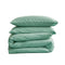 Cosy Club Washed Cotton Quilt Set Green Double