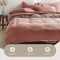 Cosy Club Washed Cotton Quilt Set Pink Brown Queen