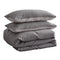 Cosy Club Washed Cotton Quilt Set Grey Single