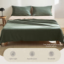 Cosy Club Sheet Set Cotton Sheets Double Green Beige