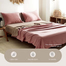 Cosy Club Washed Cotton Sheet Set Pink Brown King