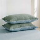 Cosy Club Washed Cotton Sheet Set Green Blue Queen