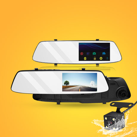 4.3  Mirror Dash Camera 1080p HD Car Cam Recorder Rear-view Vehicle Camera WDR