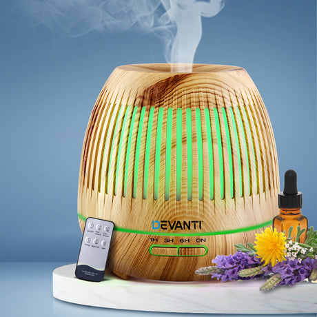 Devanti Aromatherapy Diffuser Aroma Essential Oils Air Humidifier LED Light 400ml