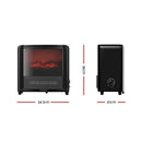 Devanti Electric Fireplace 3D Flame Effect Timer Portable Indoor Heater 2000W