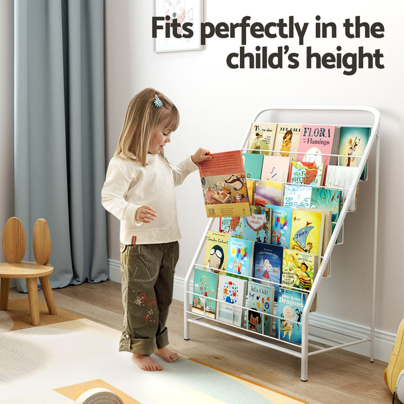 Keezi 6 Tiers Kids Bookshelf Magazine Rack Children Bookcase Organiser Foldable