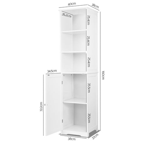 Artiss Bathroom Tallboy Storage Cabinet - White