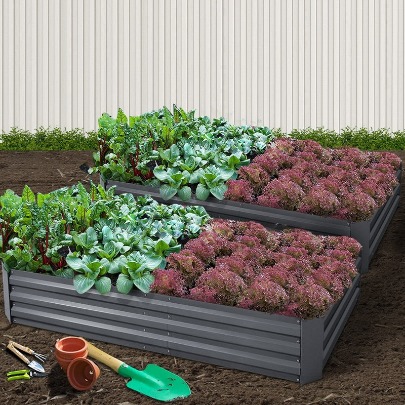 Greenfingers Garden Bed 2PCS 210X90X30cm  Galvanised Steel Raised Planter