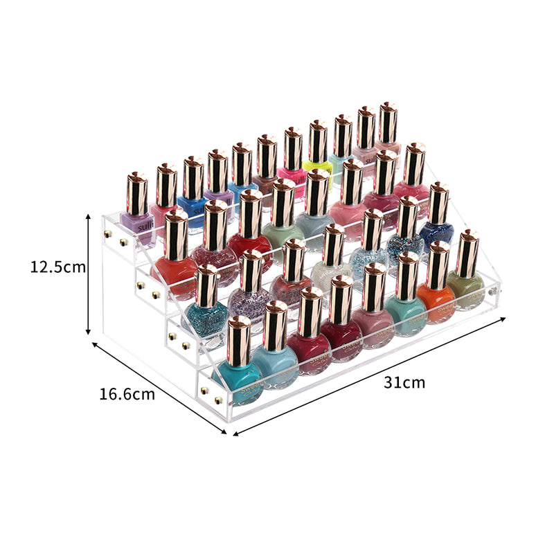 Clear Acrylic Nail Polish Varnish Cosmetics Display Stand Rack Organiser