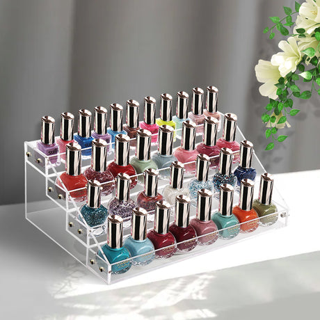 Clear Acrylic Nail Polish Varnish Cosmetics Display Stand Rack Organiser