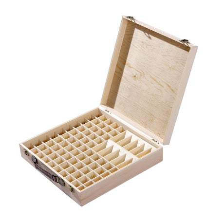 Essential Oil Storage Box Wooden 85 Slots Aromatherapy Container Organiser Case