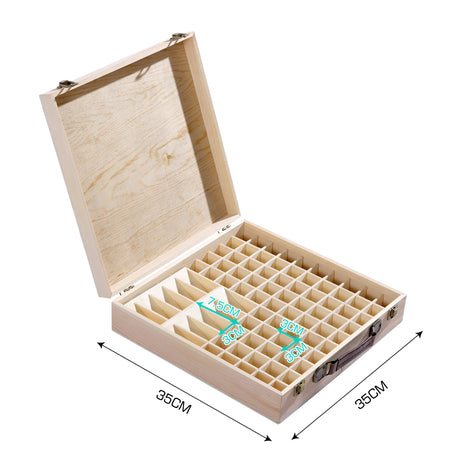 Essential Oil Storage Box Wooden 85 Slots Aromatherapy Container Organiser Case