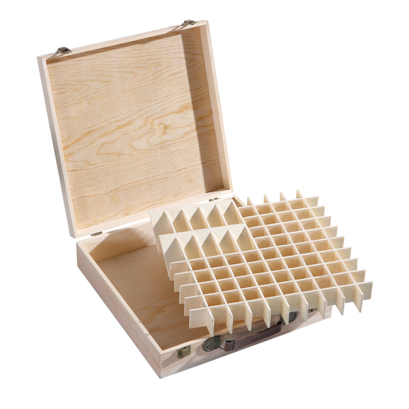 Essential Oil Storage Box Wooden 85 Slots Aromatherapy Container Organiser Case