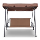 3 Seater Outdoor Canopy Swing Chair - Coffee