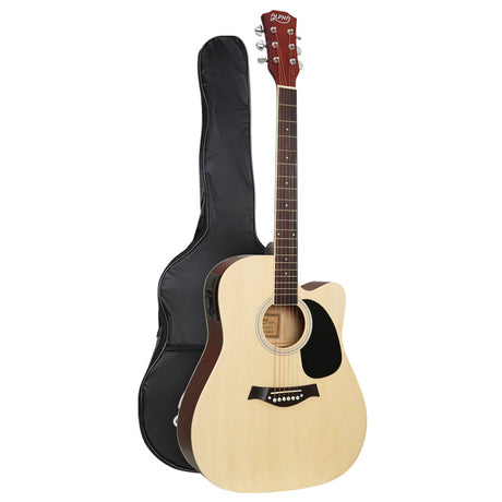 Alpha 41 Inch Electric Acoustic Guitar Wooden Classical EQ With Pickup Bass Natural