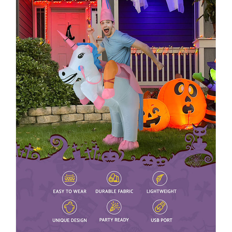 Inflatable Costume Halloween Adult Suit Party Cosplay Unicorn Blow up