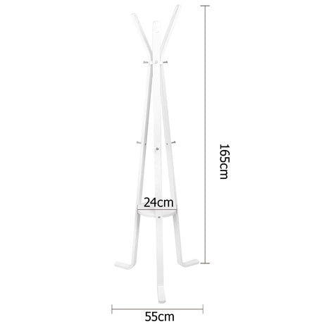 Artiss Wooden Coat Hanger Stand - White