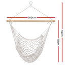 Gardeon Hammock Chair Outdoor Hanging Chair Camping Mesh Indoor Hammocks Cream