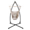 Gardeon Outdoor Hammock Chair with Steel Stand Hanging Hammock with Pillow Cream