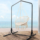 Gardeon Outdoor Hammock Chair with Stand Cotton Swing Relax Hanging 124CM Cream