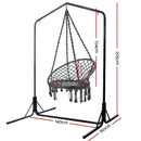 Gardeon Outdoor Hammock Chair with Stand Cotton Swing Relax Hanging 124CM Grey