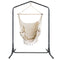 Gardeon Outdoor Hammock Chair with Stand Tassel Hanging Rope Hammocks Cream