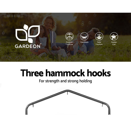 Gardeon Outdoor Hammock Chair with Stand Tassel Hanging Rope Hammocks Cream