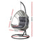 Outdoor Egg Swing Chair with Stand Cushion Wicker Armrest Light Grey