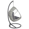 Outdoor Egg Swing Chair with Stand Cushion Wicker Armrest Light Grey