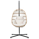 Gardeon Egg Swing Chair Hammock With Stand Outdoor Furniture Hanging Wicker Seat