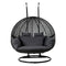 Gardeon Outdoor Egg Swing Chair Hanging Pod Chair Wicker Cushion 2 Person Grey