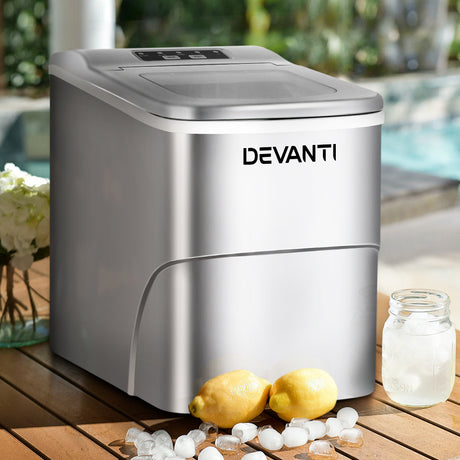 Devanti Portable Ice Cube Maker - Silver