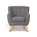 Keezi Kids Sofa Armchair Grey Linen Lounge Nordic French Couch Children Room