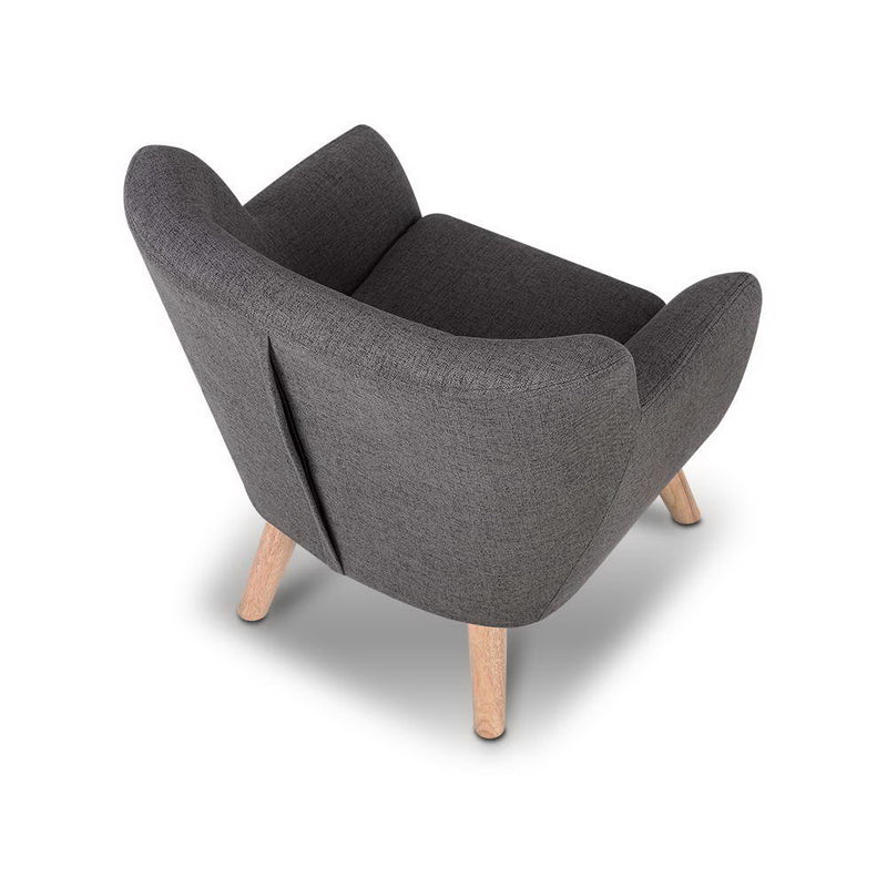 Keezi Kids Sofa Armchair Grey Linen Lounge Nordic French Couch Children Room