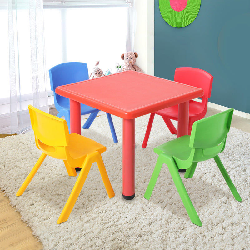 Keezi 5 Piece Kids Table and Chair Set - Red