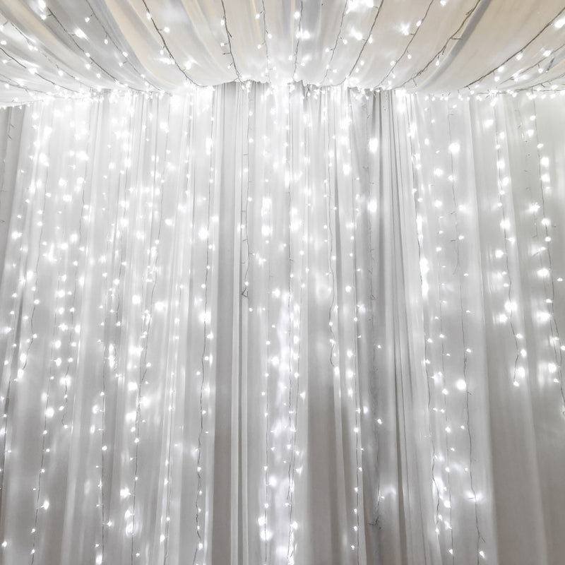 EMITTO LED Curtain Fairy Lights Wedding Indoor Outdoor Xmas Garden Party Decor