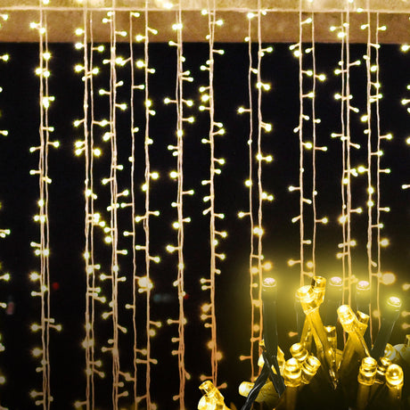 EMITTO LED Curtain Fairy Lights Wedding Indoor Outdoor Xmas Garden Party Decor