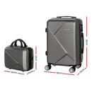 Wanderlite 2pc Luggage Trolley Suitcase 12" 28" Carry On Travel Stoage Hardshell