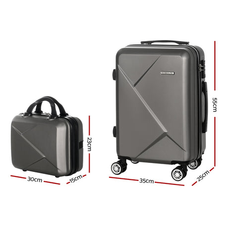 Wanderlite 2pc Luggage Trolley Suitcase 12