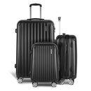 Wanderlite 3pcs Luggage Set Travel Suitcase Storage Organiser TSA lock Black